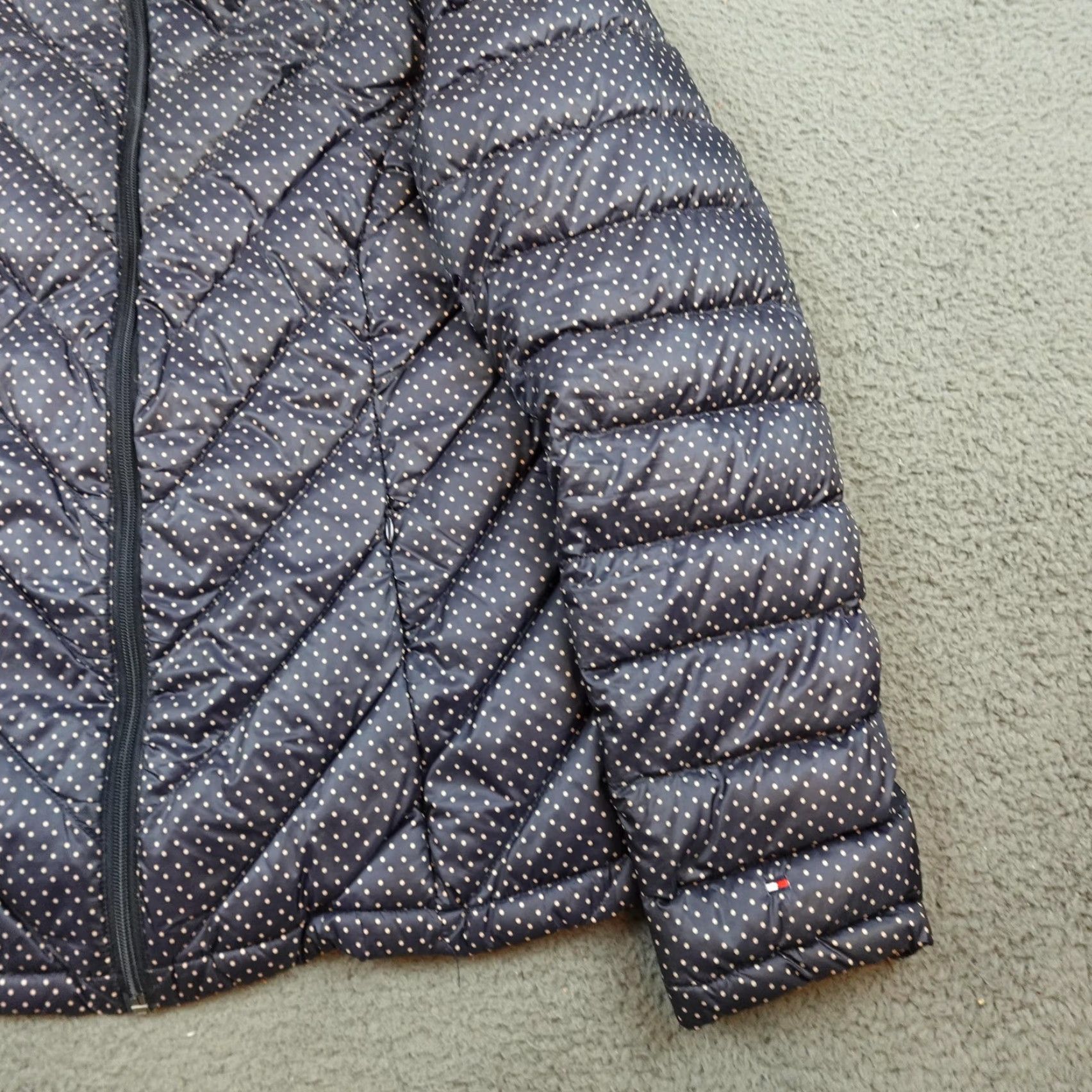 Tommy Hilfiger Tommy Hilfiger Jacket Womens Small Blue Polka Dot Down Puffer Zip Lightweight Size S / US 4 / IT 40 - 2 Thumbnail