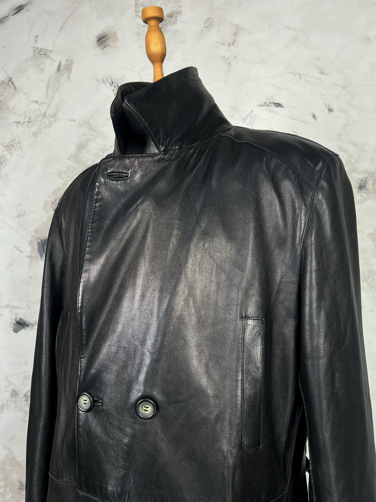 Genuine Leather Vintage Roberto Terrani Leather Trench Coat Jacket M - L 50 Size US L / EU 52-54 / 3 - 4 Thumbnail