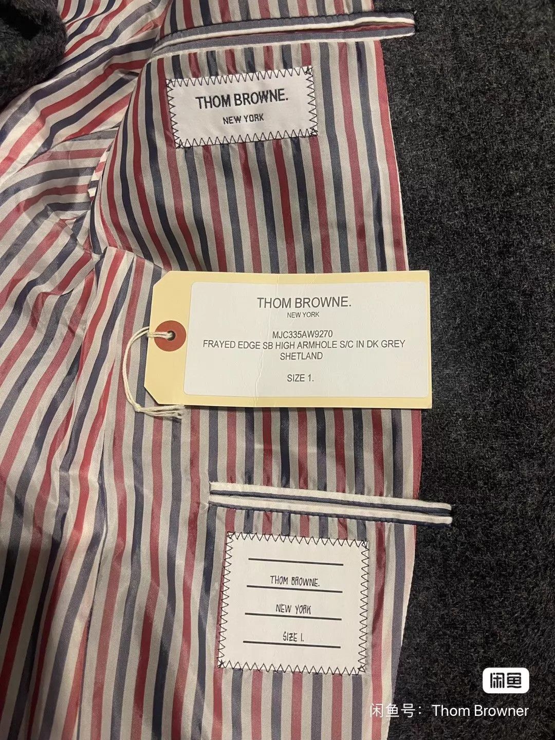 Thom Browne Thom Browne Charcoal Gray Raw Edge Tailored Blazer Size US S / EU 44-46 / 1 - 3 Thumbnail