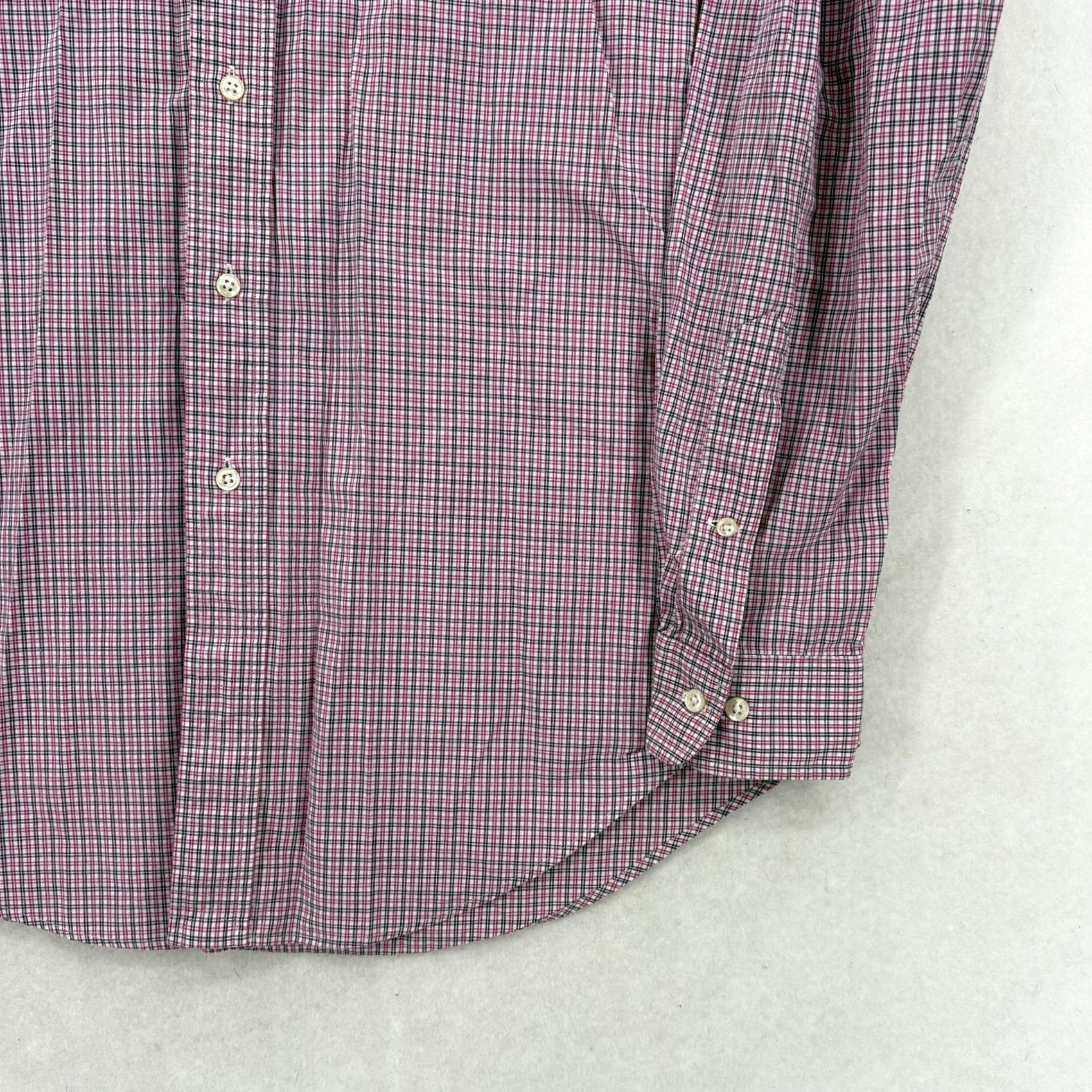 Ralph Lauren VINTAGE Ralph Lauren Shirt Mens Red Check Long Sleeve Yarmouth 15.5 34/35 90s Size US L / EU 52-54 / 3 - 3 Thumbnail