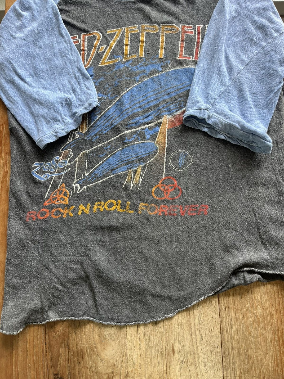 Band Tees × Led Zeppelin × Vintage Vintage LED-ZEPPELIN Rock N Roll Forever 80’s tshirt Size US M / EU 48-50 / 2 - 9 Thumbnail