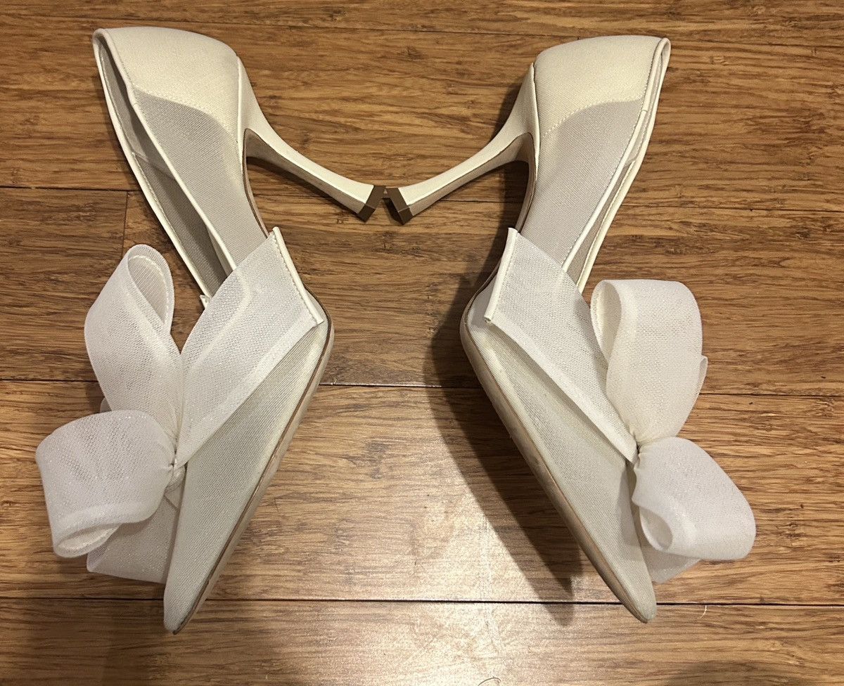 Jimmy Choo Jimmy Choo Staz Bow Mesh Pointed Pumps size 39.5 Ivory Size US 9.5 / IT 39.5 - 6 Thumbnail