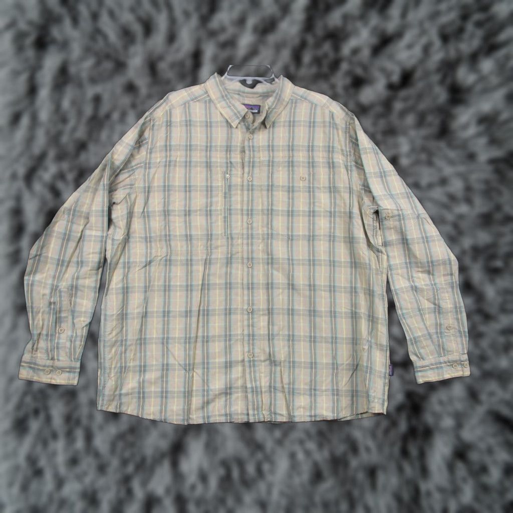 Patagonia Patagonia Shirt Mens 2XL Beige Plaid Tencel Long Sleeve Button Front STY54275 Size US XXL / EU 58 / 5 - 1 Thumbnail