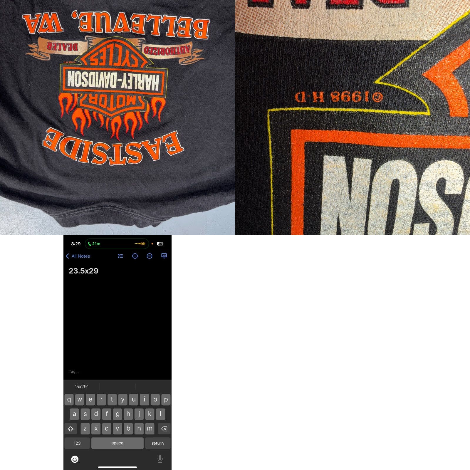 Harley Davidson Harley-Davidson T-Shirt Vintage Black 2XL Washington Graphic Tee Mens 70s 80s Motorcycle Logo Double-Sided Short Sleeve Knit Cotton Size US XXL / EU 58 / 5 - 8 Thumbnail