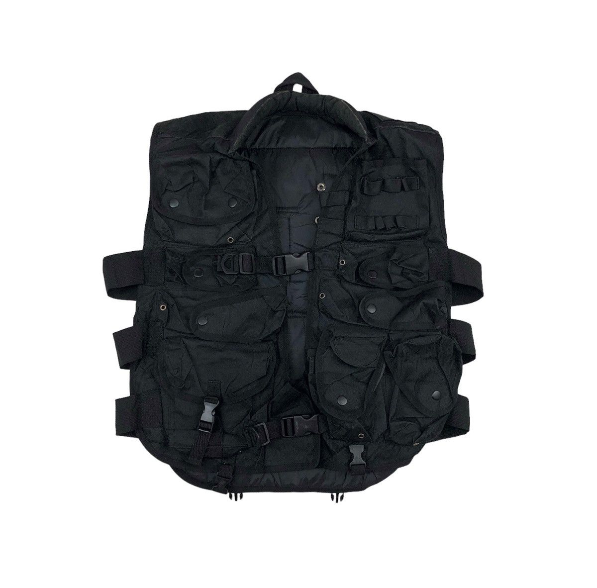 image of Military Tactical Vest Jacket Multi Pocket 1484/ay in Black, Men's (Size Large)