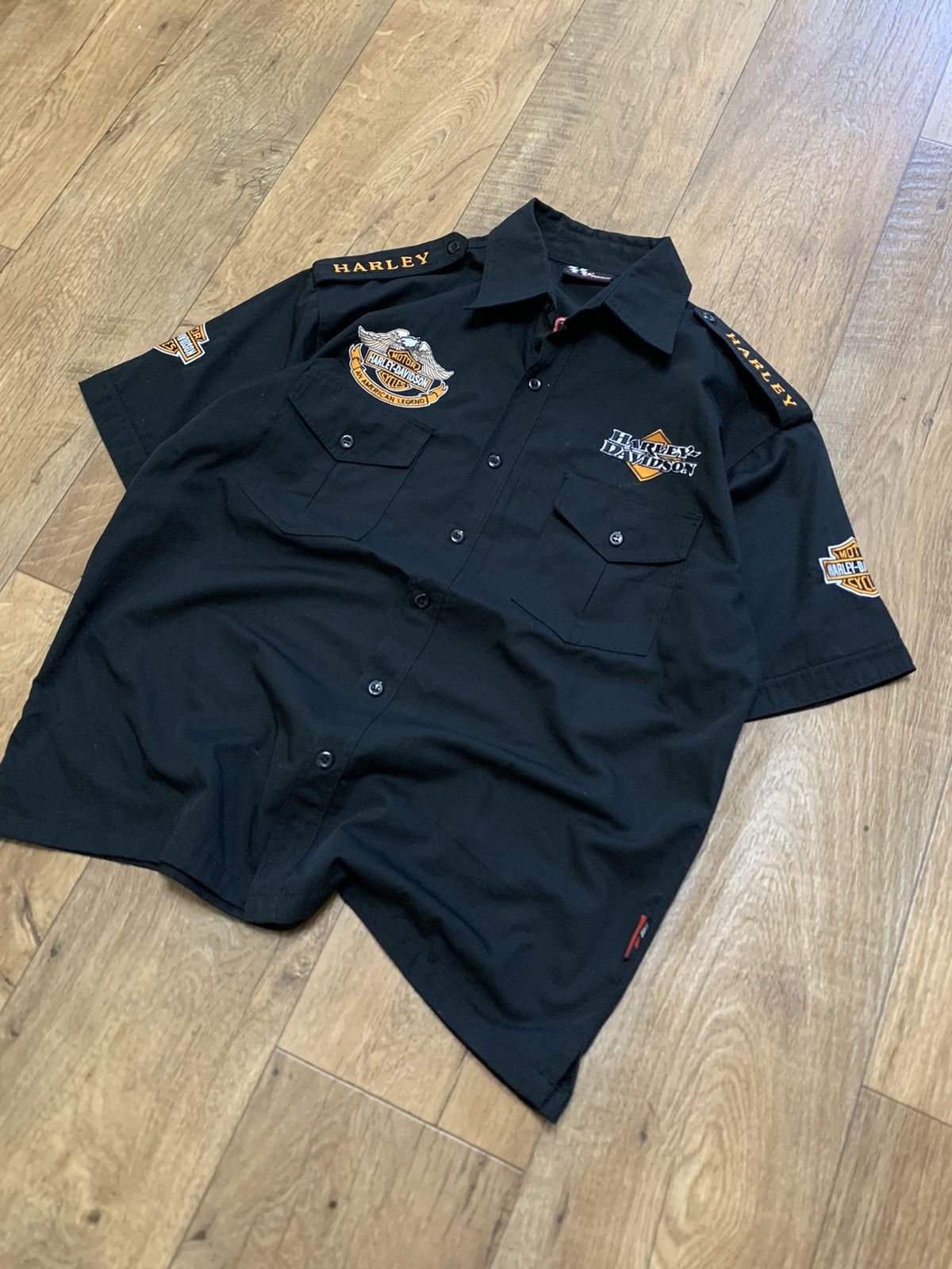 Other Vintage Y2K Harley Davidson Shirt Button Up Big Logo Back Size US L / EU 52-54 / 3 - 3 Thumbnail