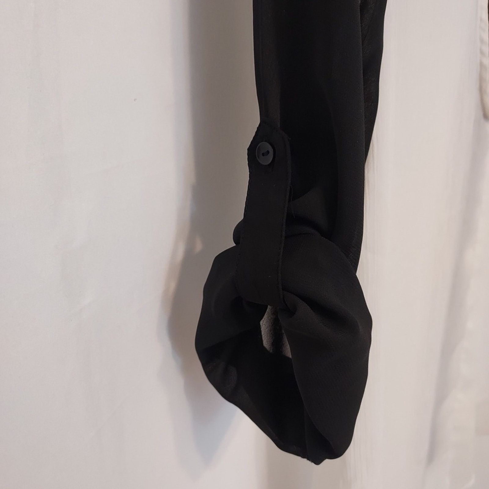 Other Bongo Sheer Black White Colorblock Button Shirt Blouse Top Size M / US 6-8 / IT 42-44 - 4 Thumbnail