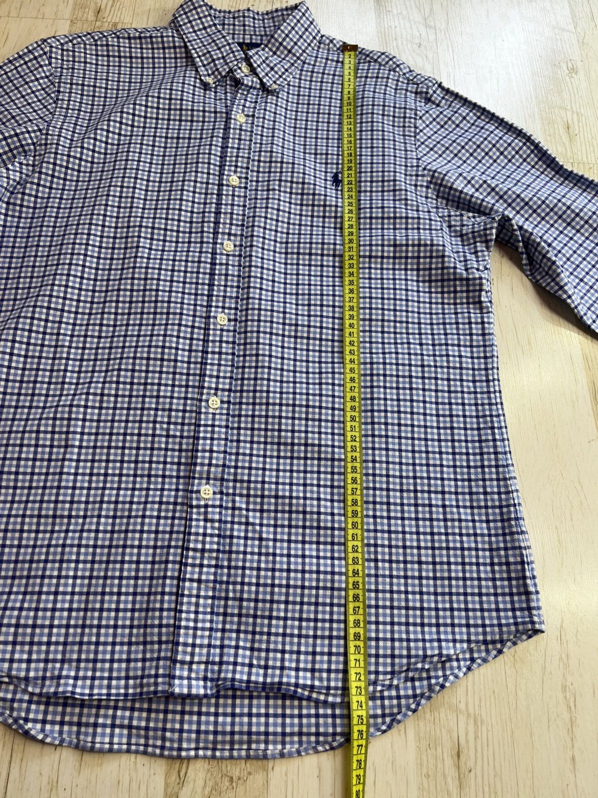 Ralph Lauren Ralph Lauren Slim Fit Stretch Oxford Plaid Shirt Blue Check Size US XL / EU 56 / 4 - 14 Thumbnail