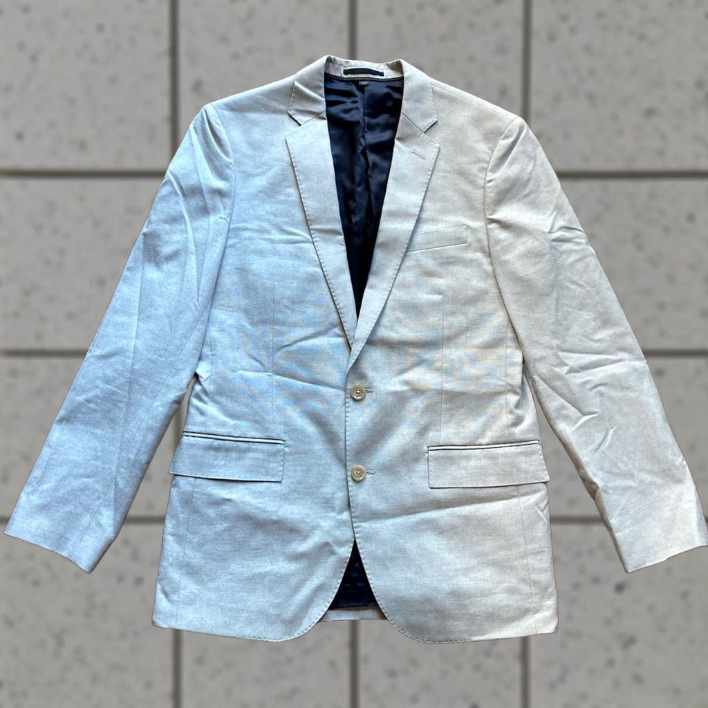 J.Crew J.CREW Blazer Men 38R Gray Cotton Lined Single-Breasted Collared Regular Jacket Coat Size 38R - 1 Thumbnail