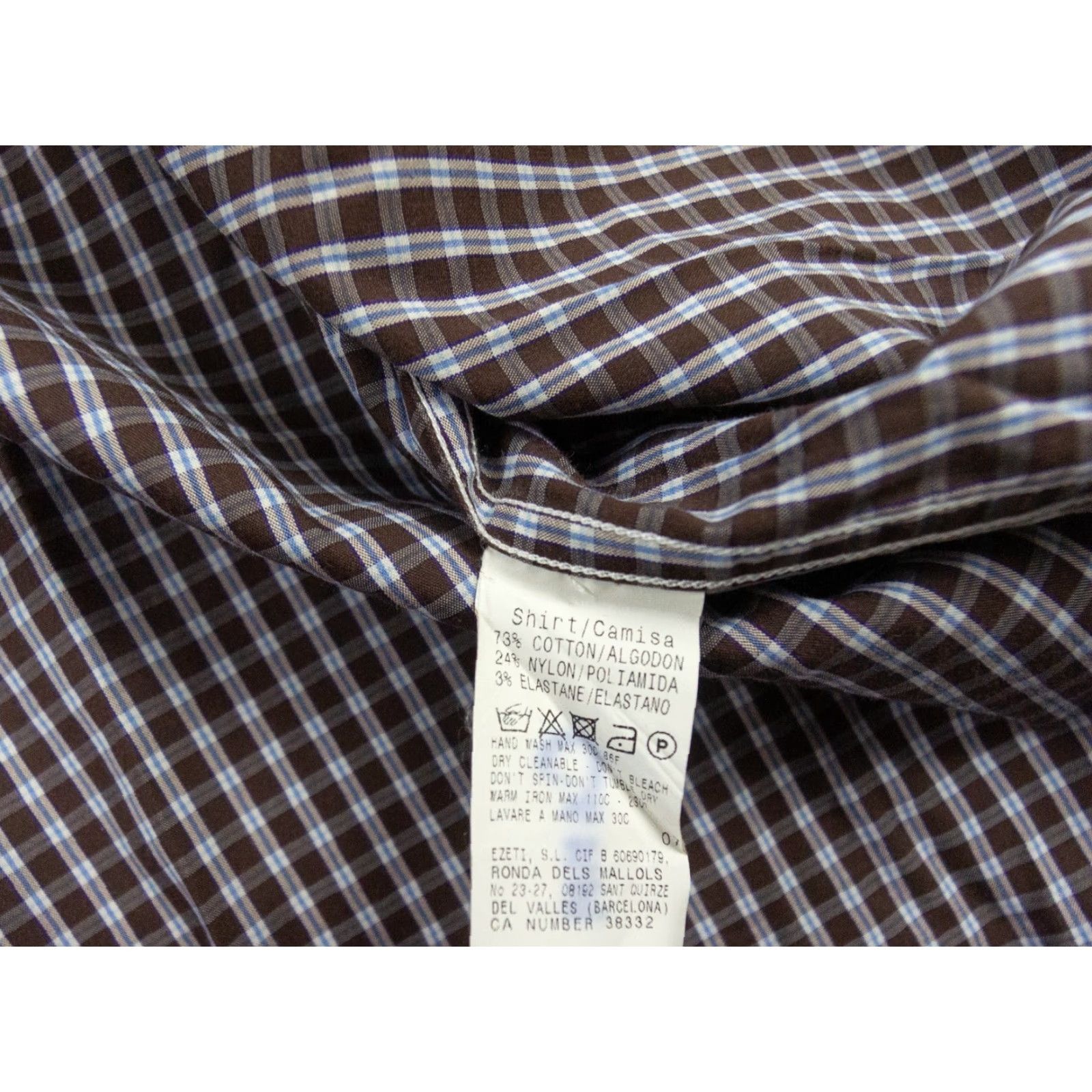 Ermenegildo Zegna Ermenegildo Zegna Shirt Mens Large Brown Button Up Long Sleeve Stretch FLAW* Size US L / EU 52-54 / 3 - 7 Thumbnail