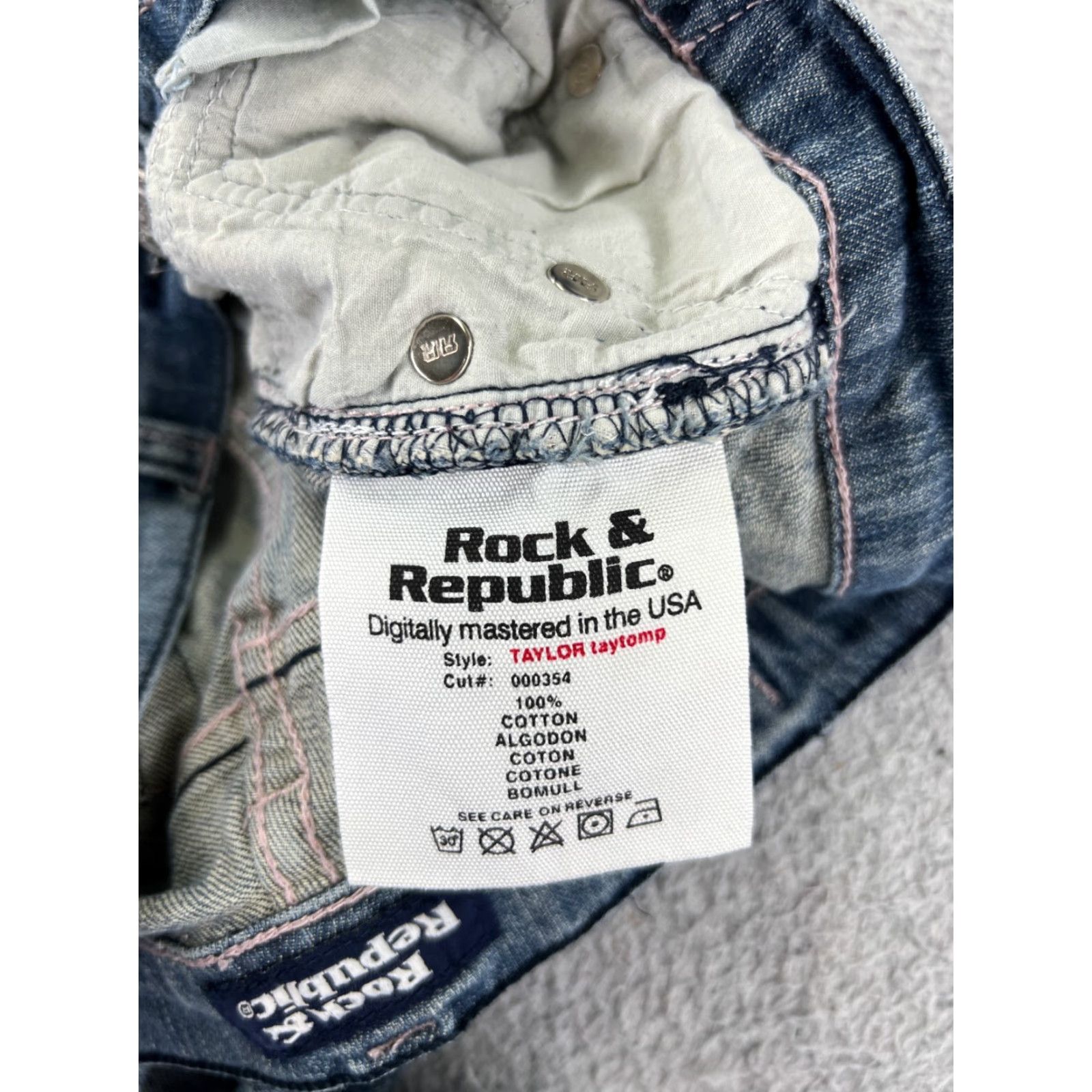 Vintage Vintage Rock & Republic Blue Skinny Denim Jeans Womens 29 Mid Rise Slim Stretch Stretching Size 29" - 7 Thumbnail