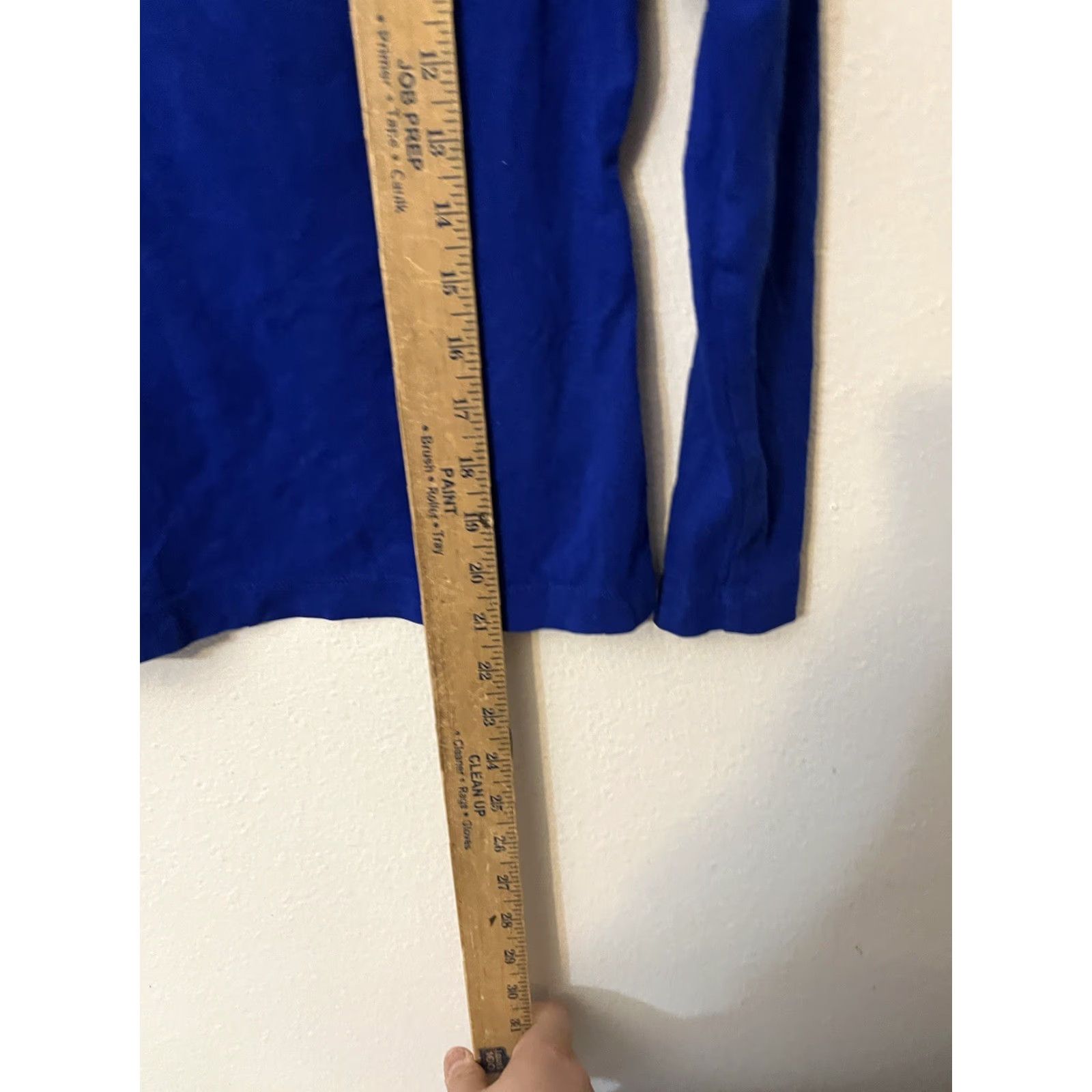 Lands' End Lands' End Women's XS Blue Solid Round Neck T Shirt Long Sleeve Cotton Knit Top Shirt Regular Size XS Womens (Adult) Size XS / US 0-2 / IT 36-38 - 4 Thumbnail