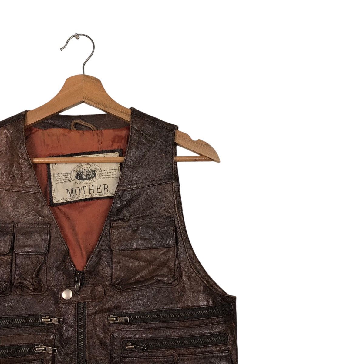 Japanese Brand × Vintage 📌Vintage Leather Vest Utility Harajaku Mother Size US M / EU 48-50 / 2 - 7 Thumbnail