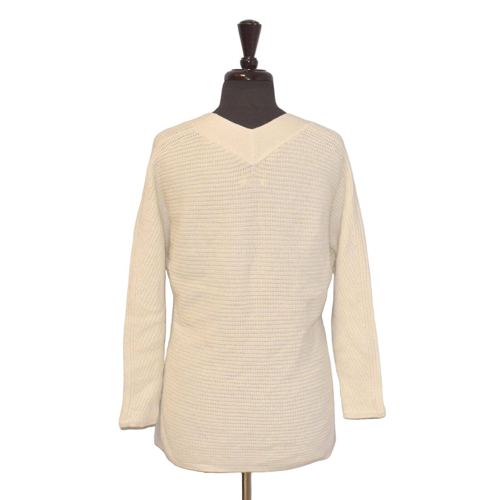 Vince VINCE Cream Wool Cashmere Long Sleeve V Neck Sweater Size XS Size XS / US 0-2 / IT 36-38 - 3 Thumbnail