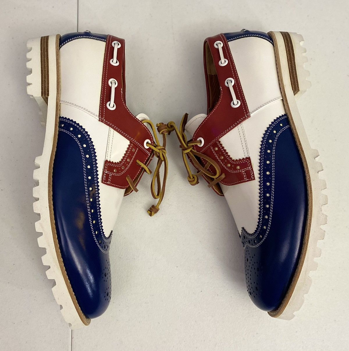 Dsquared2 Dsquared2 🇮🇹 R/W/B Leather Handmade Brogue Boat Shoes 9 NEW Size US 9 / EU 42 - 4 Thumbnail