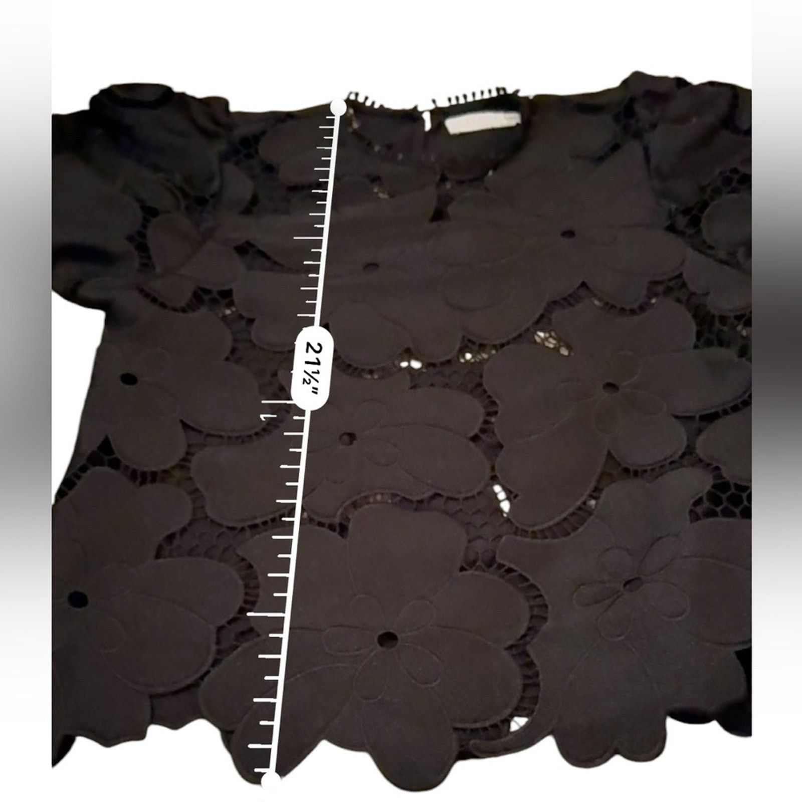 Hunter Bell Hunter Bell Peyton Puff Sleeve Black Floral Embroidered Top Size XS / US 0-2 / IT 36-38 - 8 Thumbnail