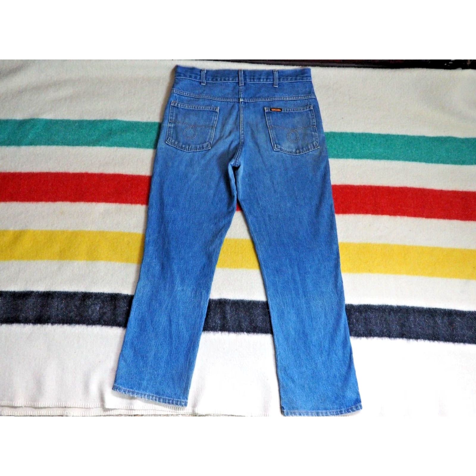 Vintage VINTAGE 70s KEY Saddle King Denim Jeans 34x29 Blue Distressed USA 1970s Grunge Size US 34 / EU 50 - 2 Thumbnail