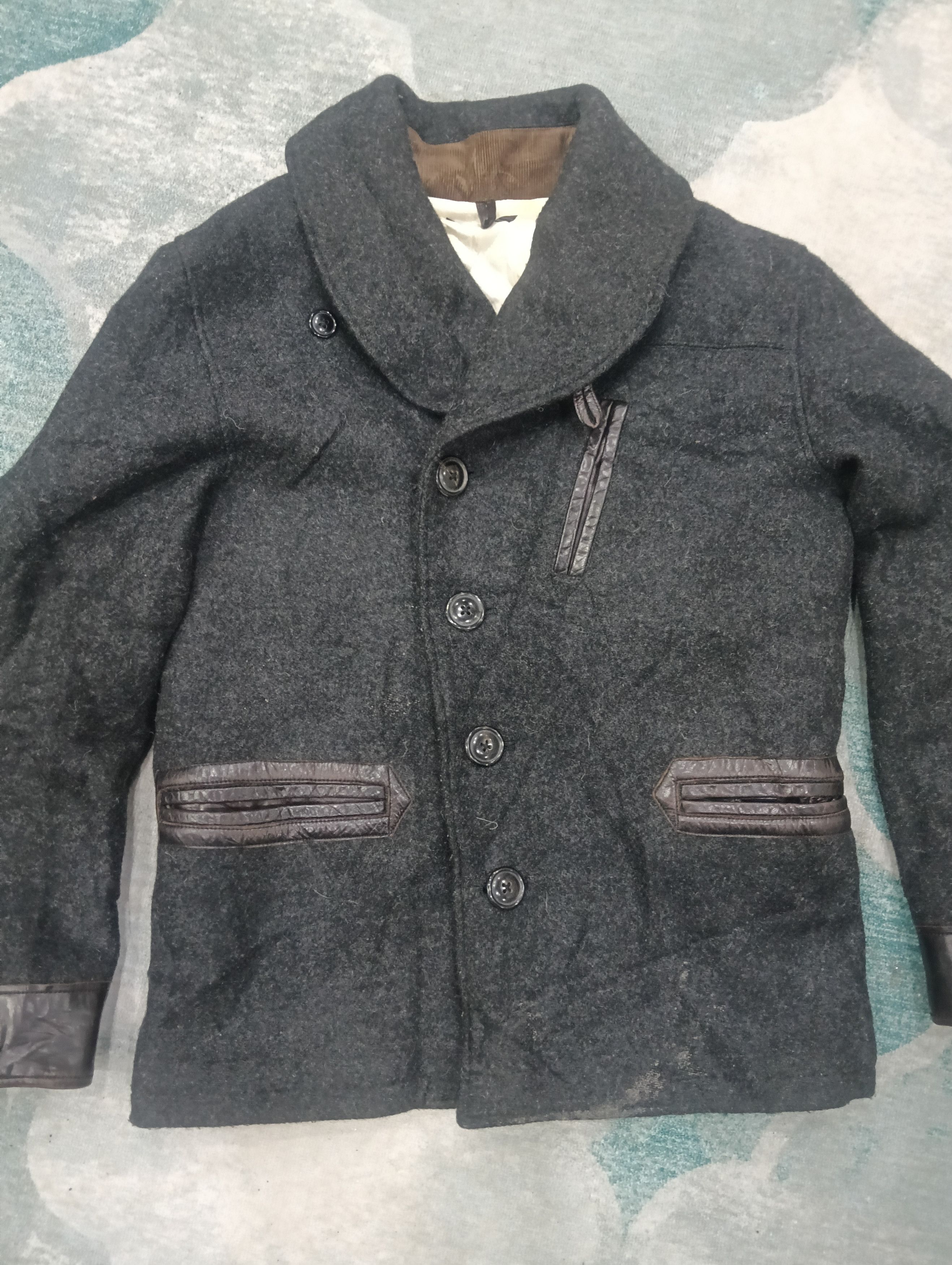Yohji Yamamoto Coal Black Japanese Brand Wool Jacket Size US M / EU 48-50 / 2 - 3 Thumbnail