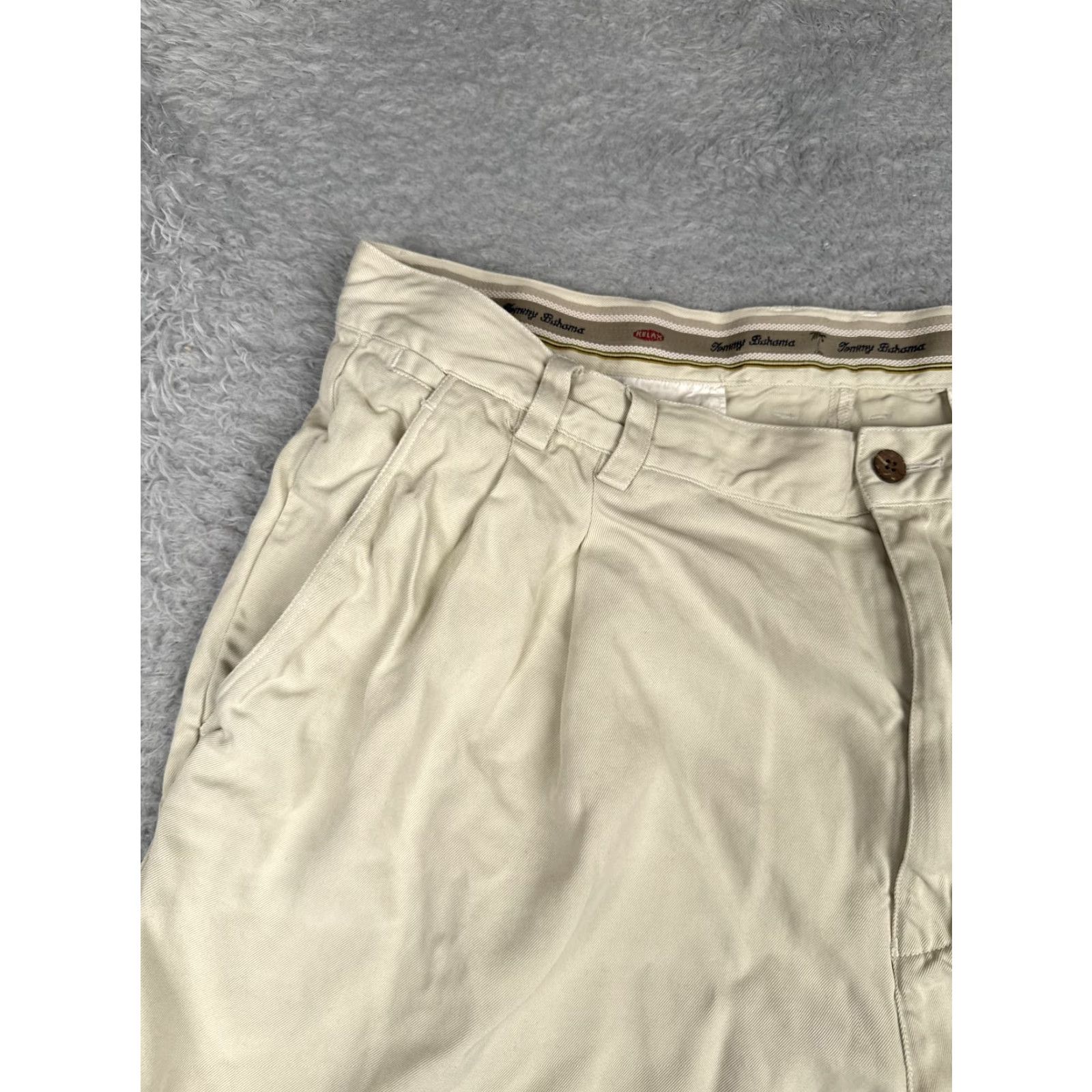 Tommy Bahama Tommy Bahama Shorts Mens 38 Beige Silk Relax Pleated Bermuda Casual Beach 38in Regular Size US 38 / EU 54 - 4 Thumbnail