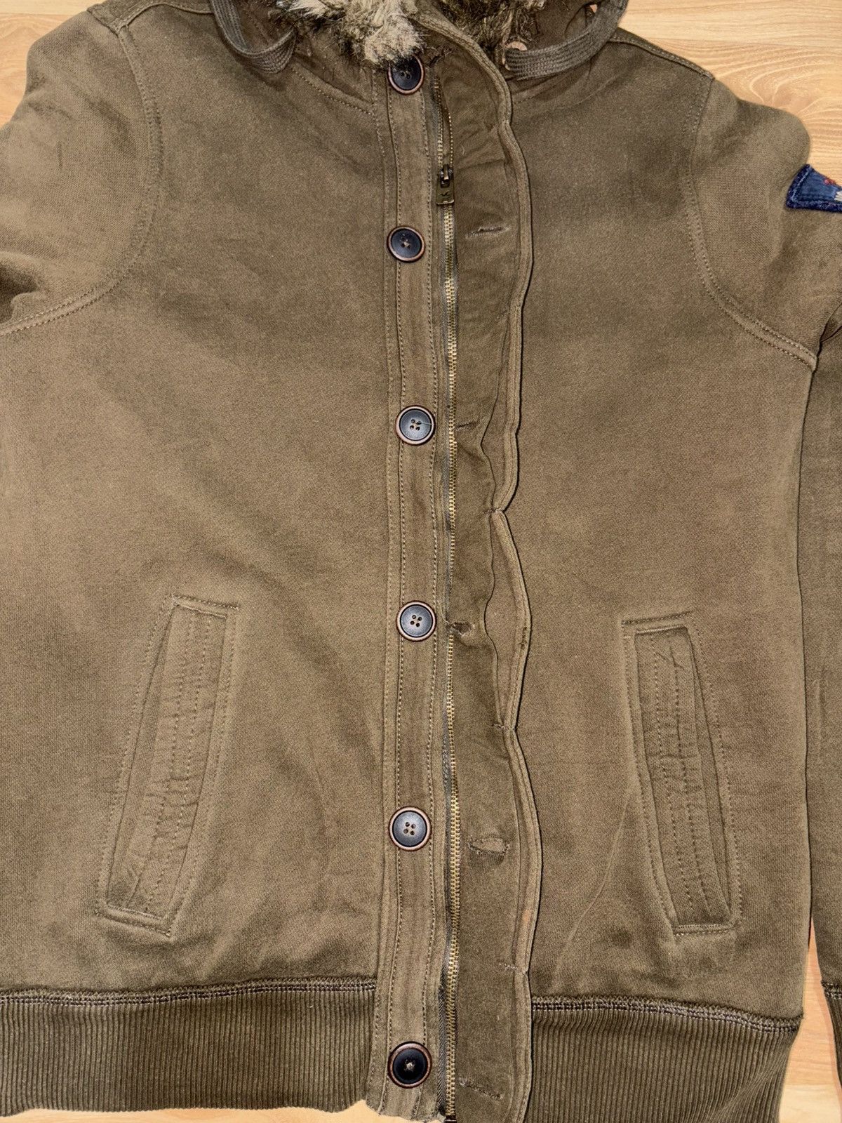 Hollister Hollister Co.Sherpa Lined Hooded Jacket Army Green Y2K Style Size US M / EU 48-50 / 2 - 3 Thumbnail