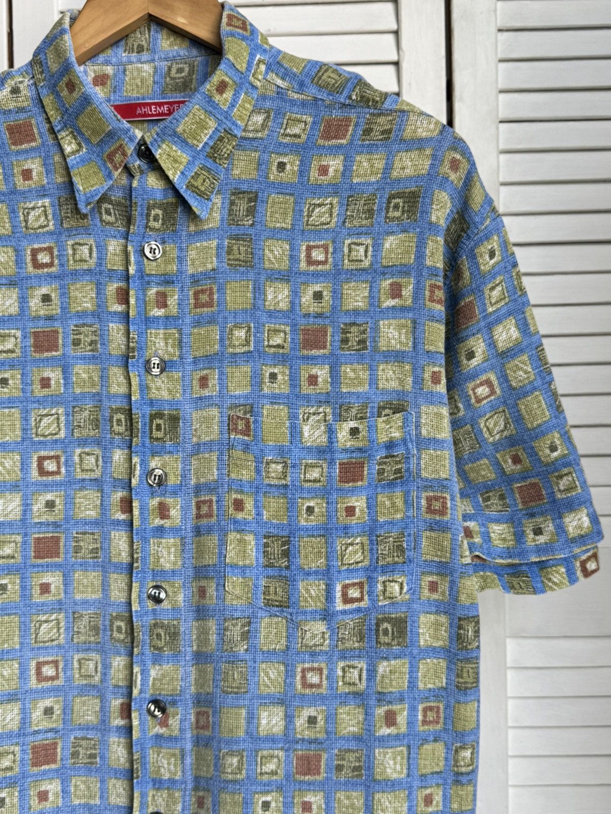 Vintage Vintage Ahlemeyer Crazy Pattern Abstract Textur Button Shirt Size US XL / EU 56 / 4 - 9 Thumbnail