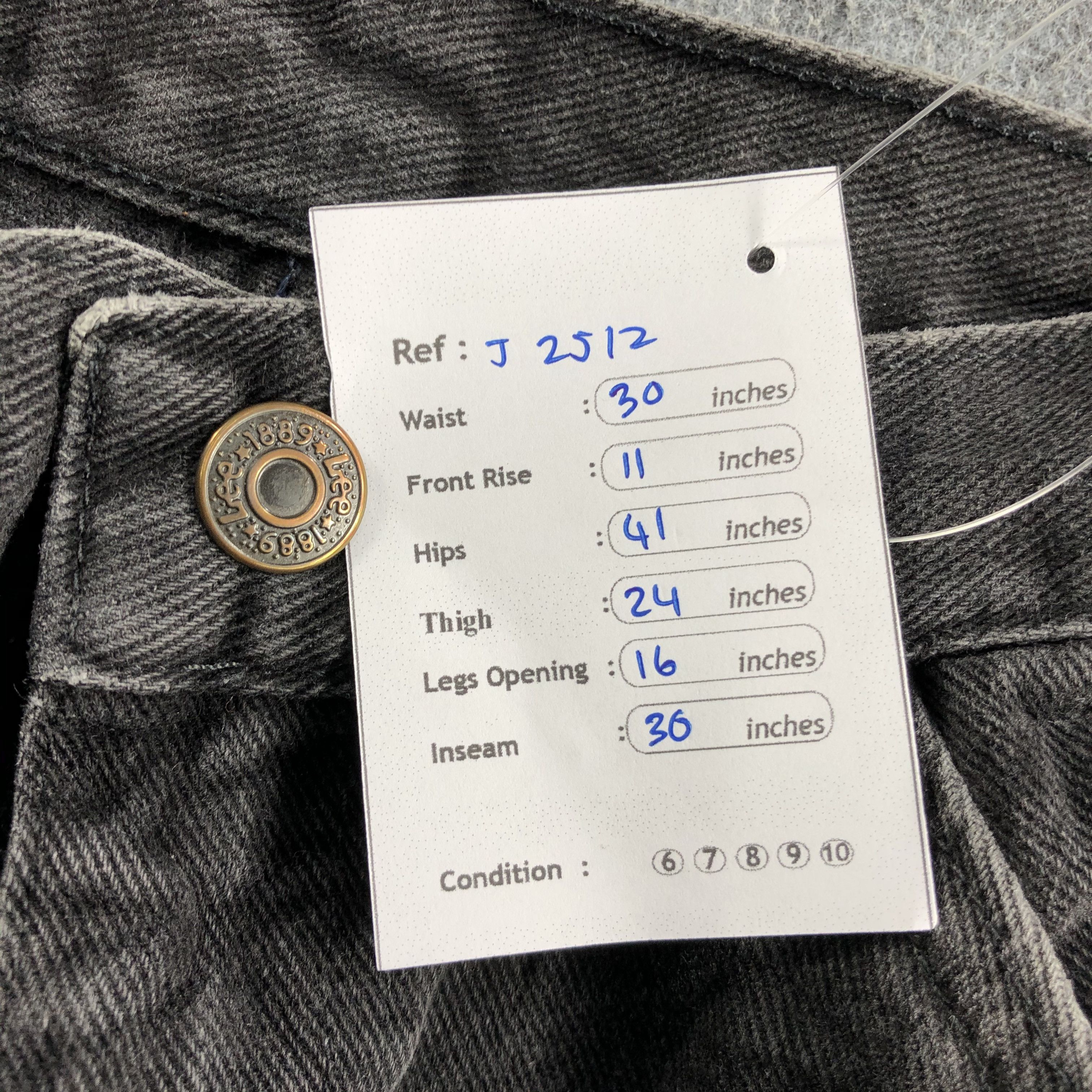 Lee Vintage Faded Black Lee Jeans-J2512 Size US 30 / EU 46 - 14 Thumbnail