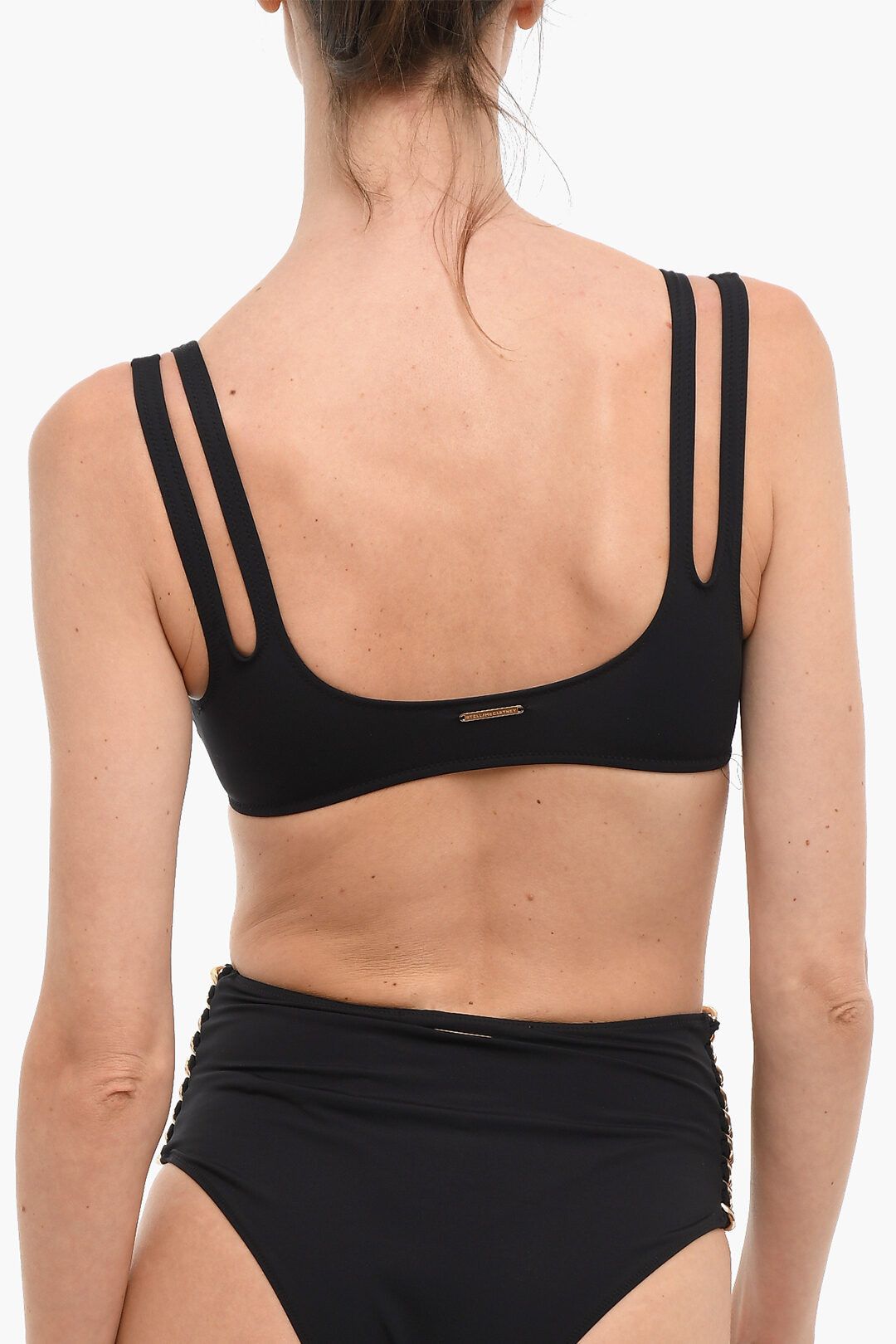 Stella McCartney og1mm0824 Bikini Top With Logo-Print in Black Size XS / US 0-2 / IT 36-38 - 3 Thumbnail
