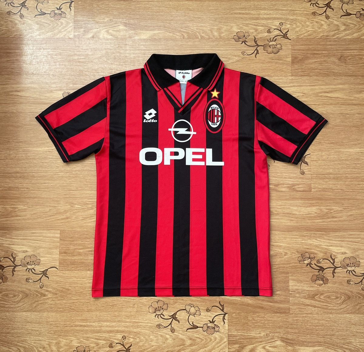 lotto - ACミラン　ユニフォーム　OPEL lotto Vintage Lotto AC Milan 1995 1996 Fourth Football Shirt