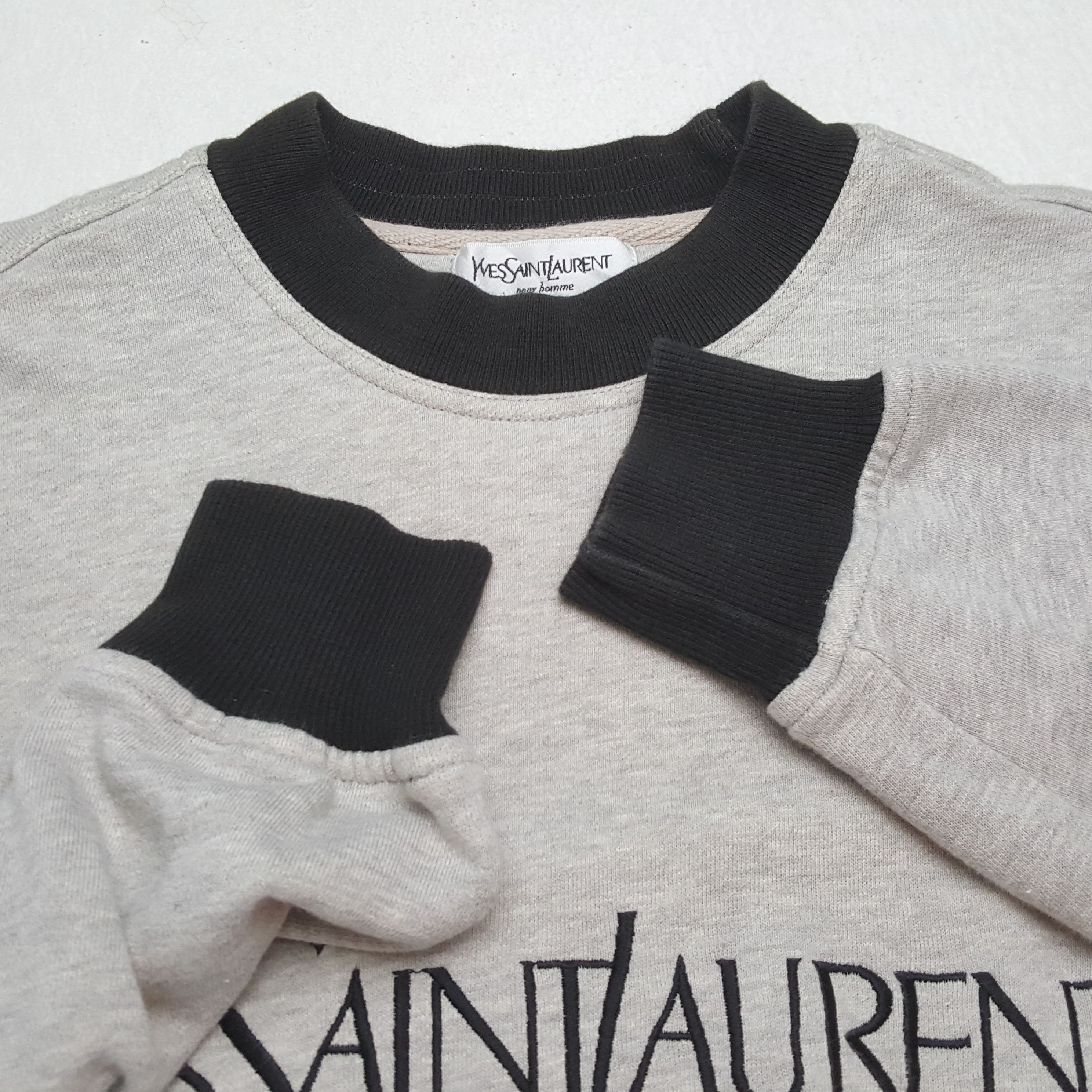 Vintage YVES SAINT LAURENT Fashion Brand Spellout Design Sweatshirt Size US S / EU 44-46 / 1 - 9 Thumbnail