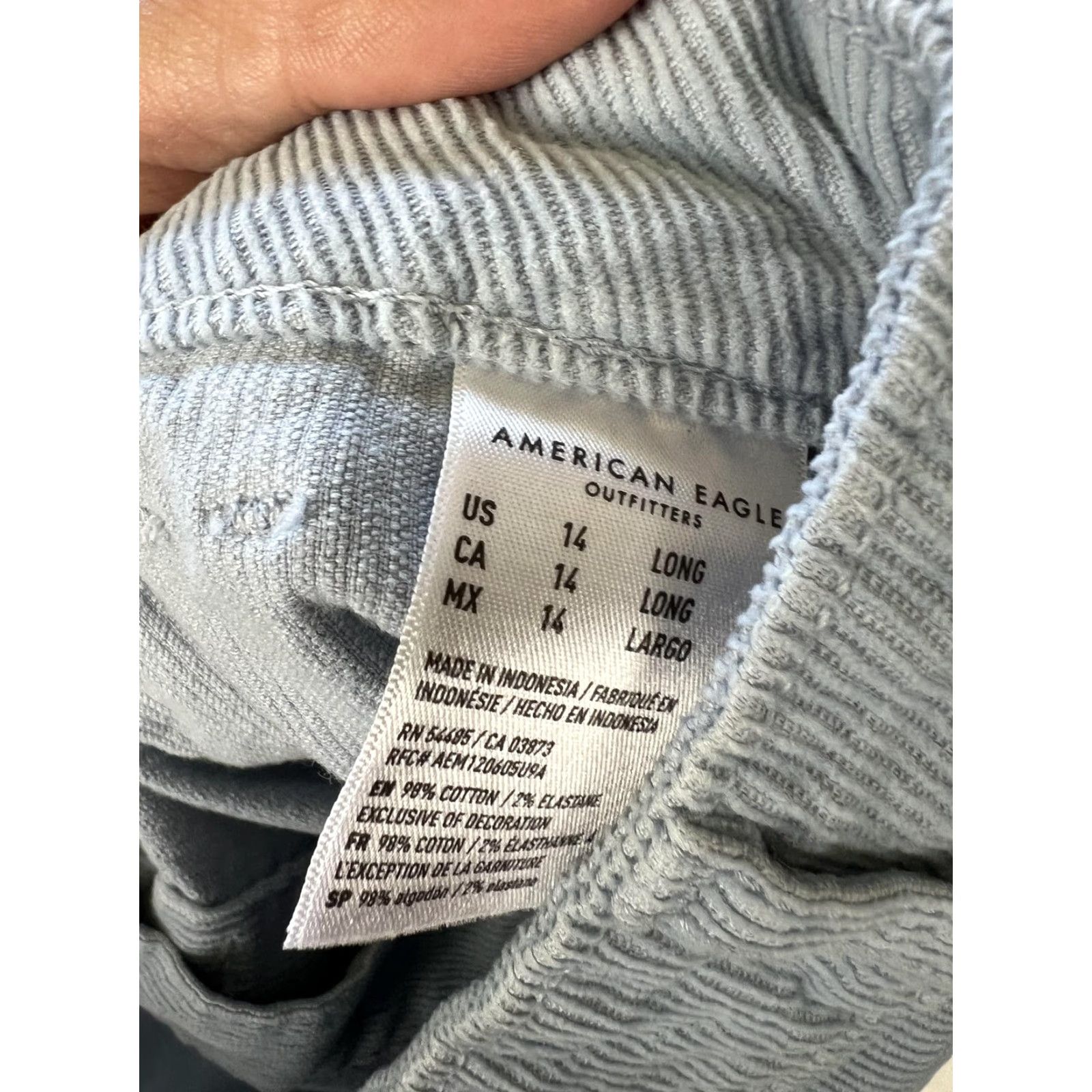 American Eagle Outfitters American Eagle Outfitters Skirt Womens 14 Long Blue Corduroy Button Front Pockets Casual Size 36" / US 14 / IT 50 - 7 Thumbnail