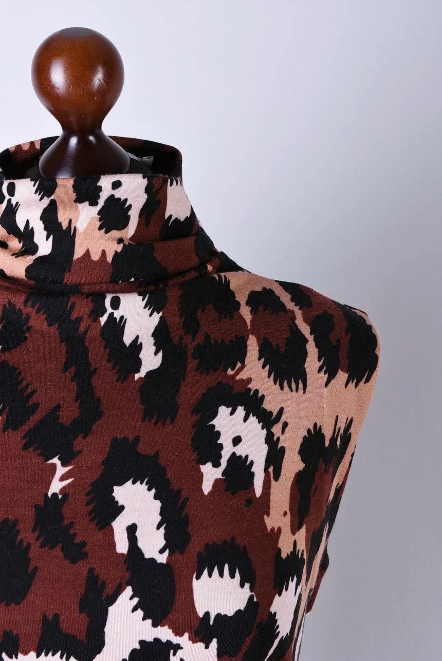Diane von Furstenberg Women's Diane von Furstenberg Leopard Turtlenec Dress Size S Size S / US 4 / IT 40 - 2 Thumbnail