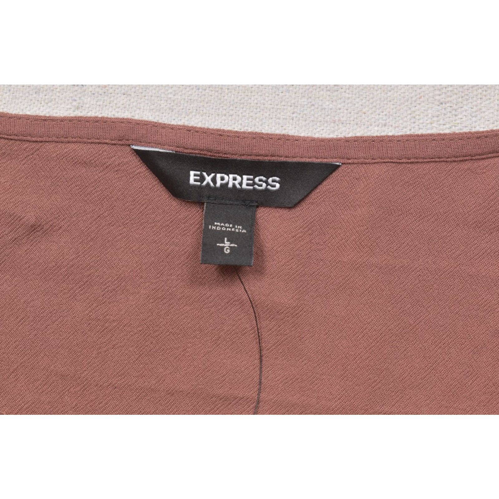 Express NEW EXPRESS Women Large Mauve Pink Lace V-Neck Long Sleeve Blouse NWT Size L / US 10 / IT 46 - 8 Thumbnail