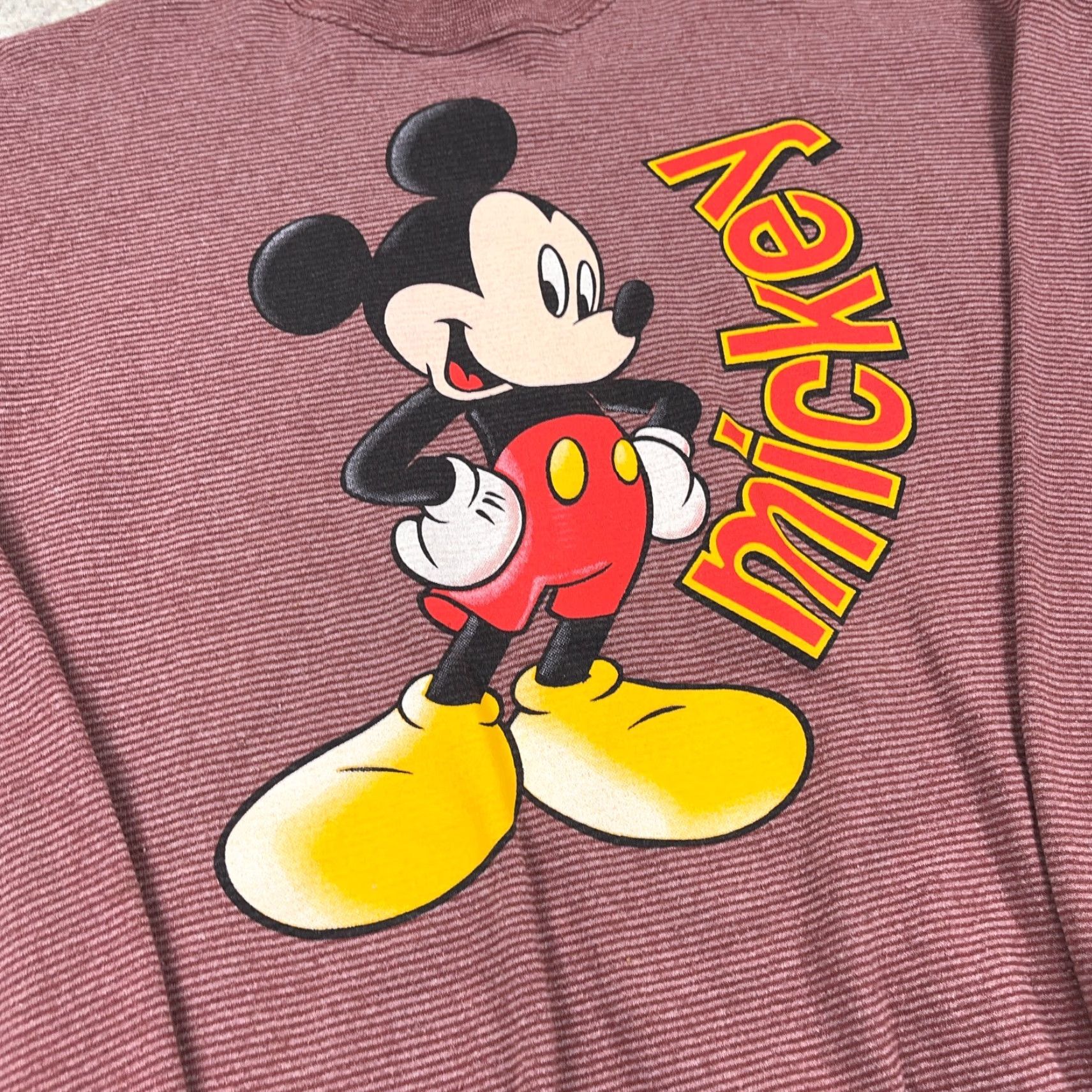 Disney VINTAGE Disney Sweatshirt Men XL Red Mickey Mouse Striped 90s Christmas Logo 90s Cartoon USA Graphic Print Crew Neck Pullover Size US XL / EU 56 / 4 - 3 Thumbnail
