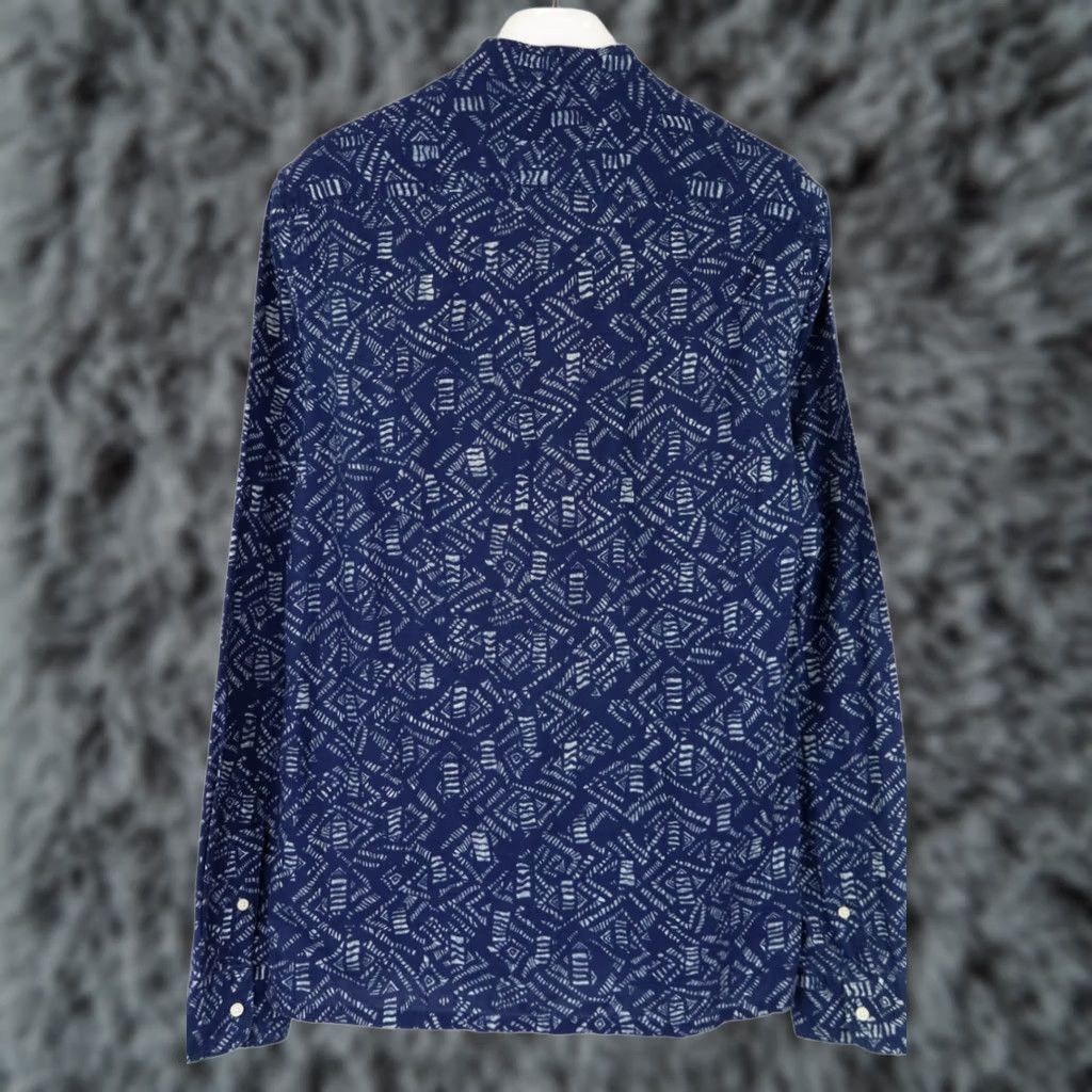 Scotch & Soda SCOTCH & SODA Shirt Men's MEDIUM Patterned Long Sleeve Button-Up Linen Blend blue shirt Size US M / EU 48-50 / 2 - 1 Thumbnail