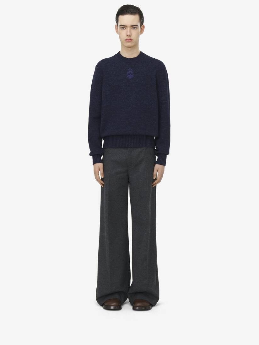 Alexander McQueen o1srvl11e0226 Skull Sweater In Navy Size US M / EU 48-50 / 2 - 3 Thumbnail