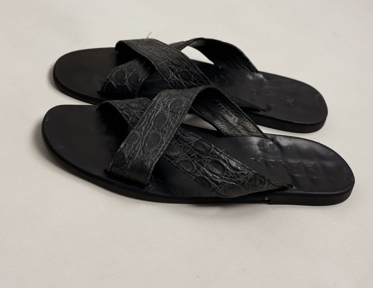 Prada Prada Leather crocodile print sandals slides 6.5 / 40 EU Size US 6.5 / EU 39-40 - 1 Thumbnail