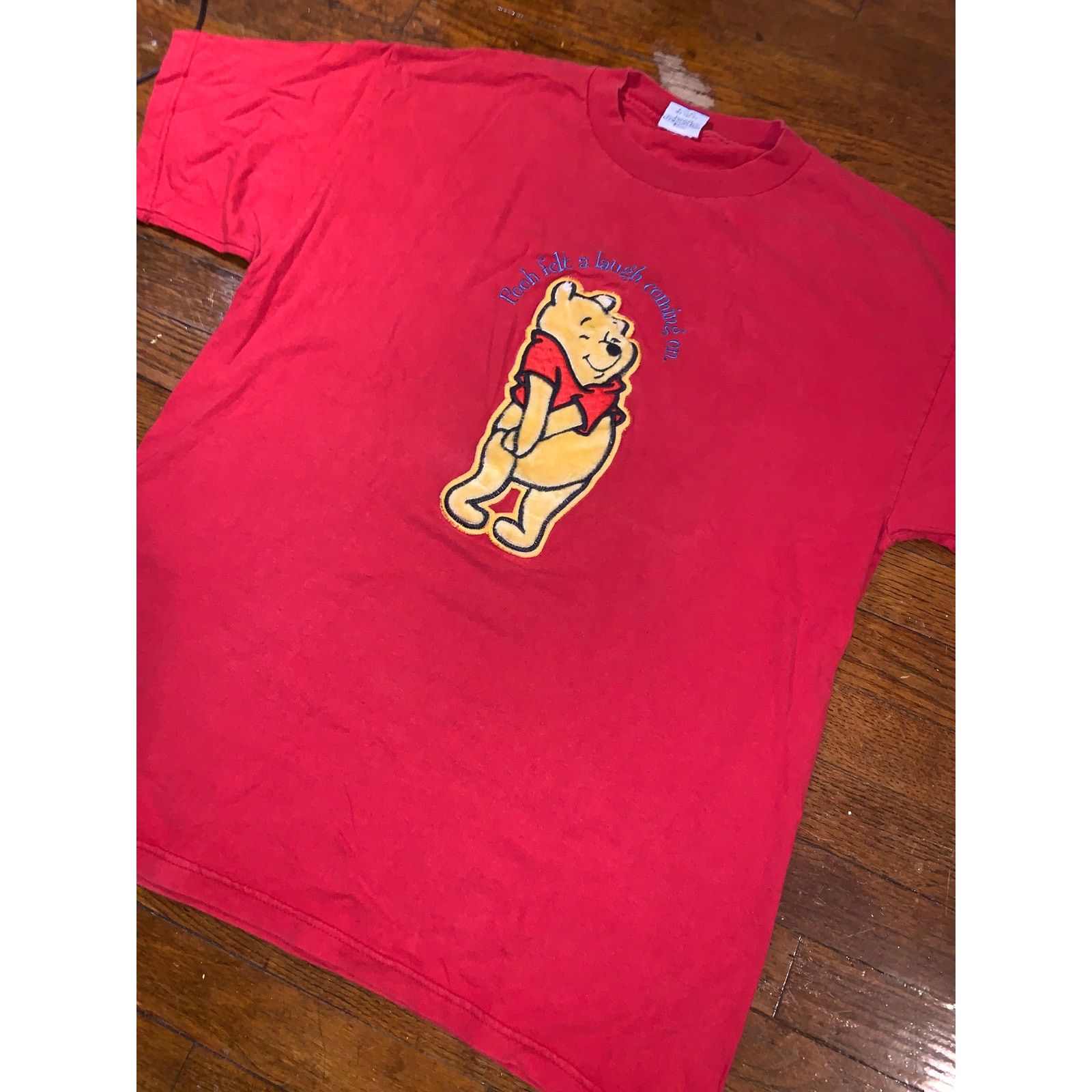 Disney × Vintage Winnie The Pooh Embroidered T Shirt Red Disney Graphic Large Size US XL / EU 56 / 4 - 4 Thumbnail