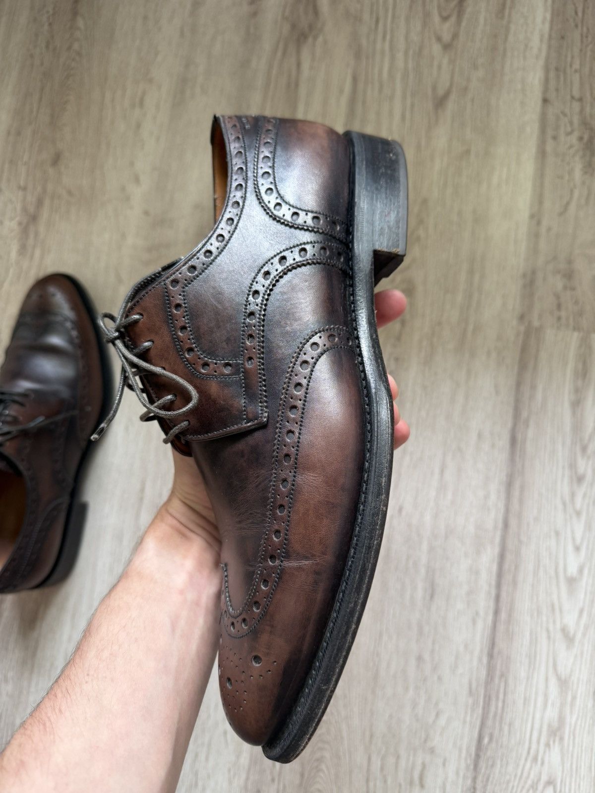 Bally Bally Mens Leather Brogues Goodyear Welted Brown Patina Size US 10 / EU 43 - 16 Thumbnail