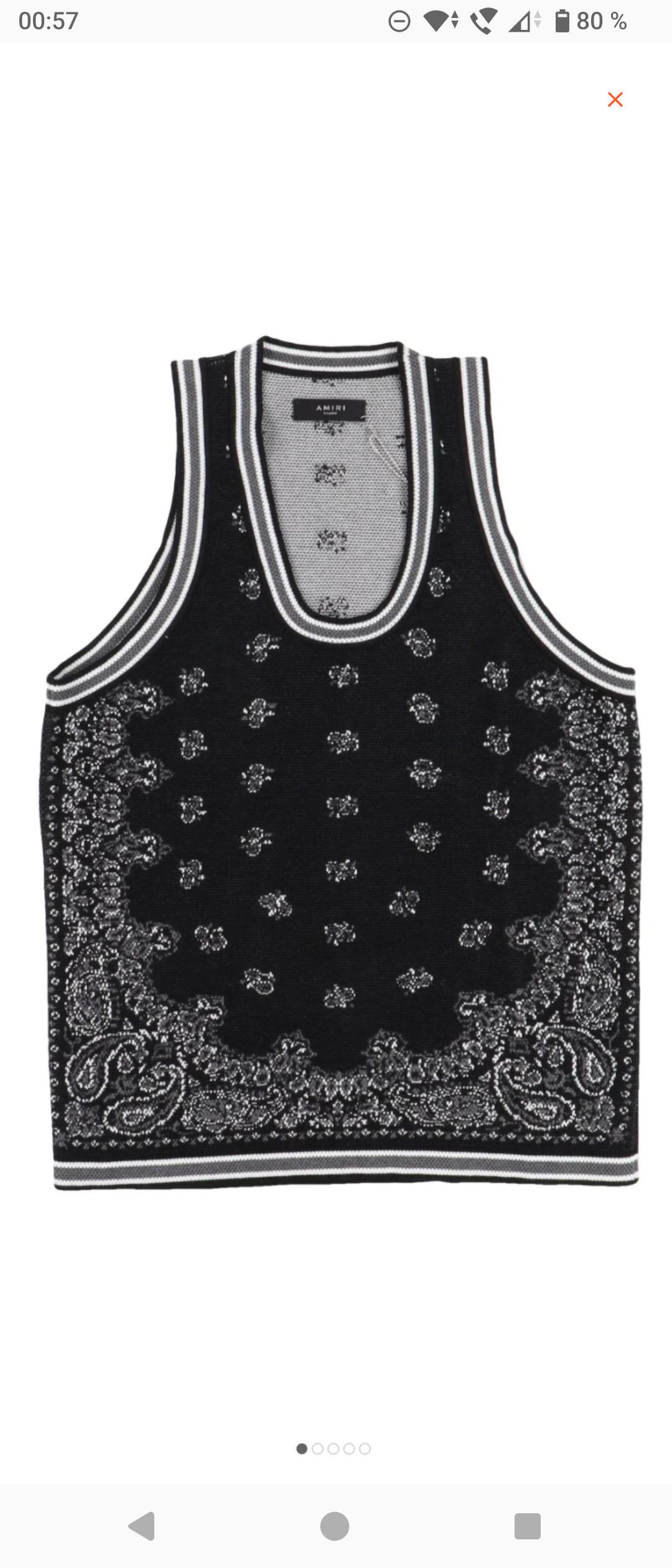 Amiri black bandana basketball tank top Size US S / EU 44-46 / 1 - 1 Thumbnail