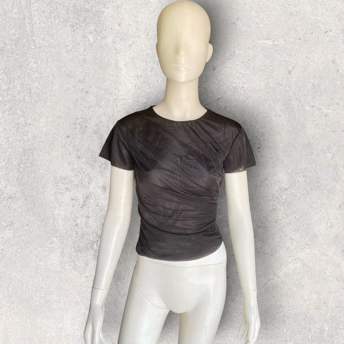 Helmut Lang Archive 1992 Twisted Gathered Layer Sheer Top Size M / US 6-8 / IT 42-44 - 1 Thumbnail