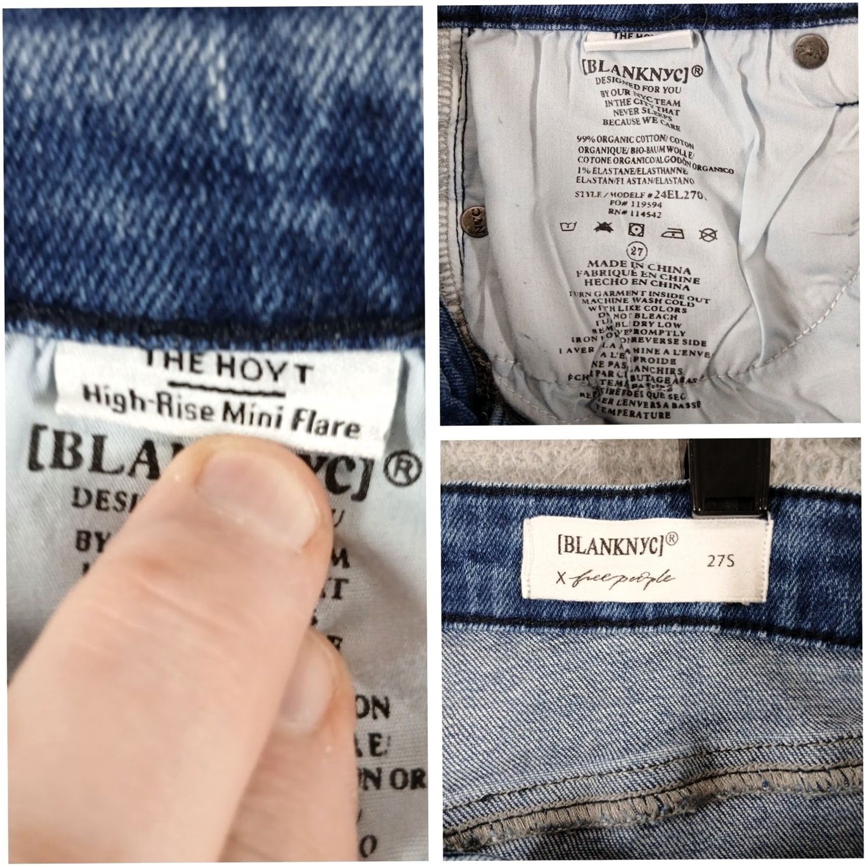 Vintage BLANKNYC x Free People The Hoyt High-Rise Mini Flare Jeans - Blue Size 27" / US 4 / IT 40 - 4 Thumbnail