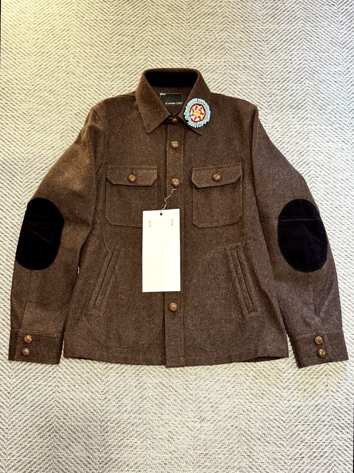 Number (N)ine n(n) by NUMBER (N)INE BEADS BROOCH WOOL JACKET Size US M / EU 48-50 / 2 - 1 Thumbnail