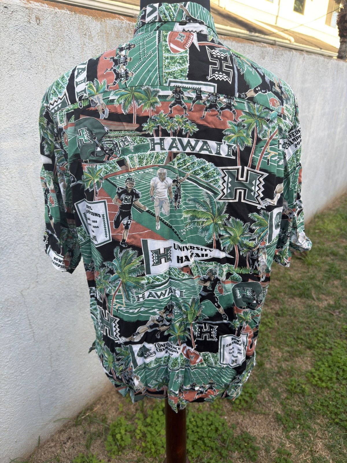 Reyn Spooner Reyn Spooner Men's L Green Hawaiian University of Hawaii Size US L / EU 52-54 / 3 - 2 Thumbnail