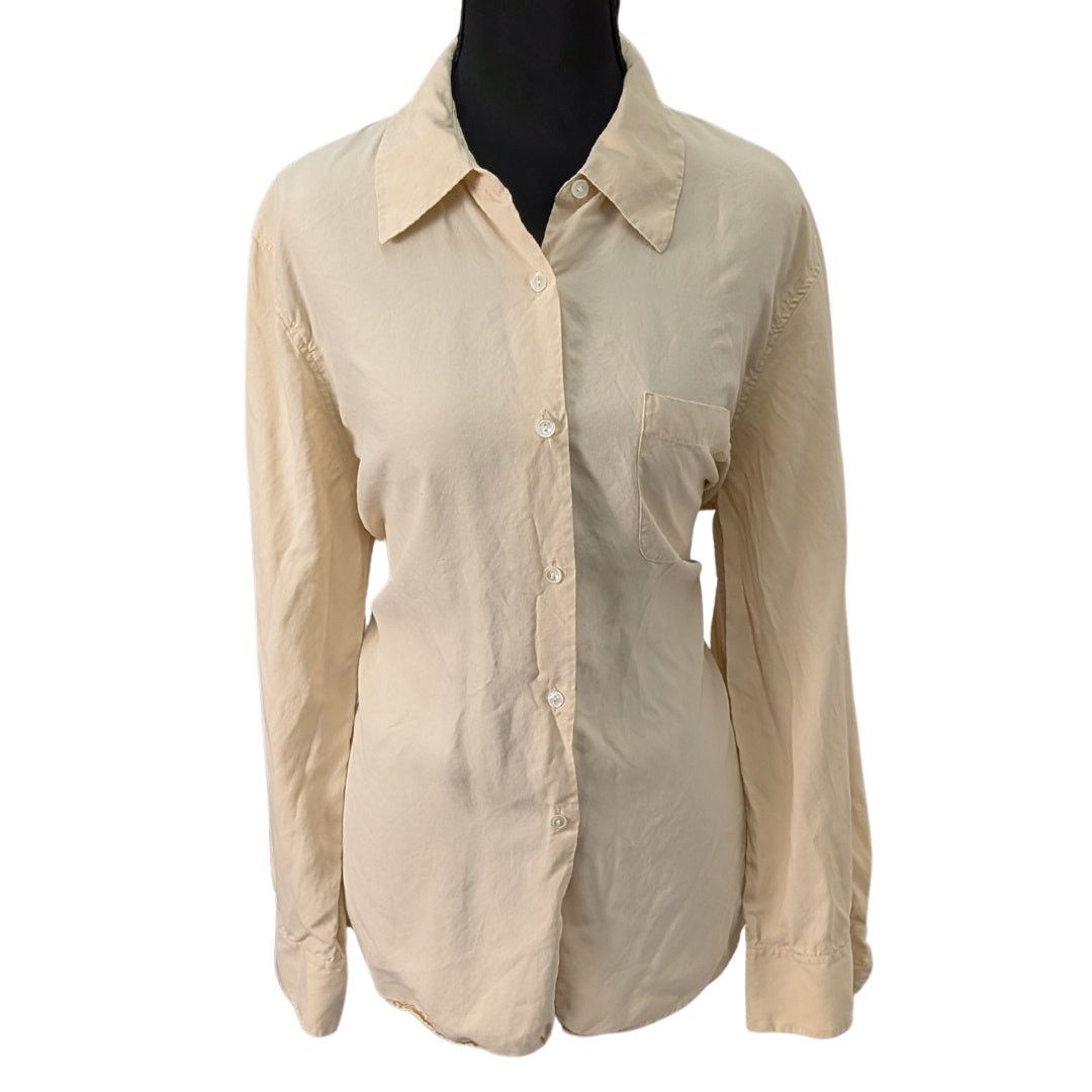 Ann Taylor Vintage Ann Taylor Silk Long-Sleeve Button-Down | Women's 14 Size XL / US 12-14 / IT 48-50 - 1 Thumbnail