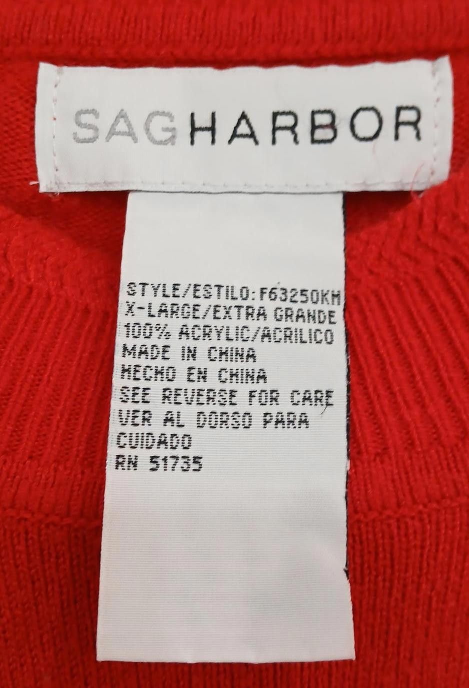 Designer Red Knit Sweater Sag Harbor Women's Extra Large Size XL / US 12-14 / IT 48-50 - 6 Thumbnail