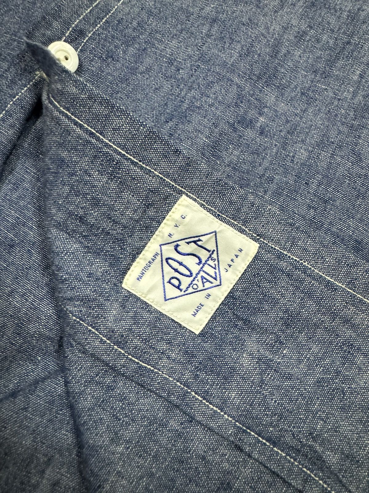 Post Overalls 2016 Post Overall V-patch Pocket Open Collar Indigo Chambray Size US L / EU 52-54 / 3 - 16 Thumbnail
