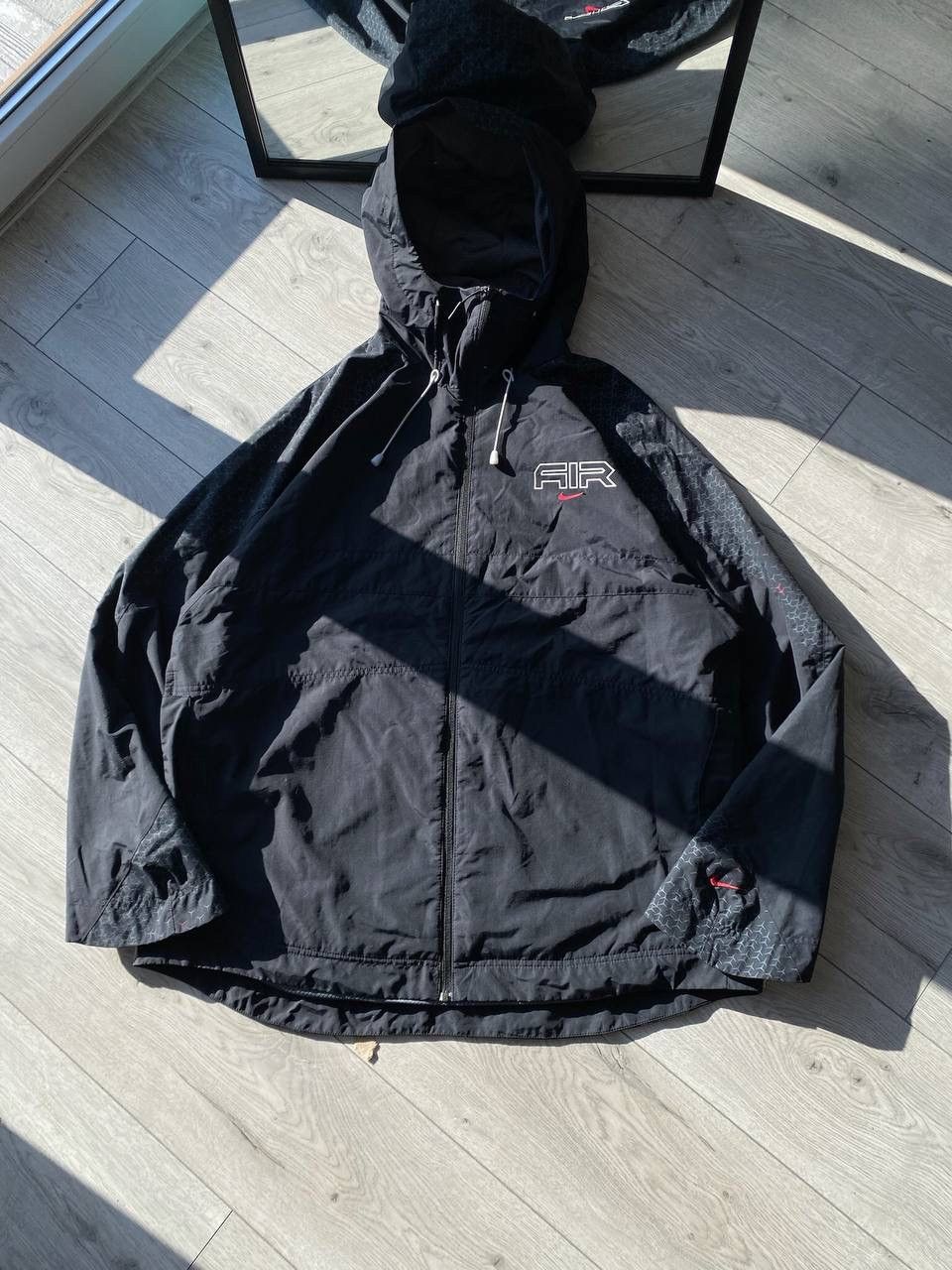 Nike × Vintage Vintage Nike Swoosh Black Nylon Jacket Y2K XL Size US XL / EU 56 / 4 - 1 Thumbnail