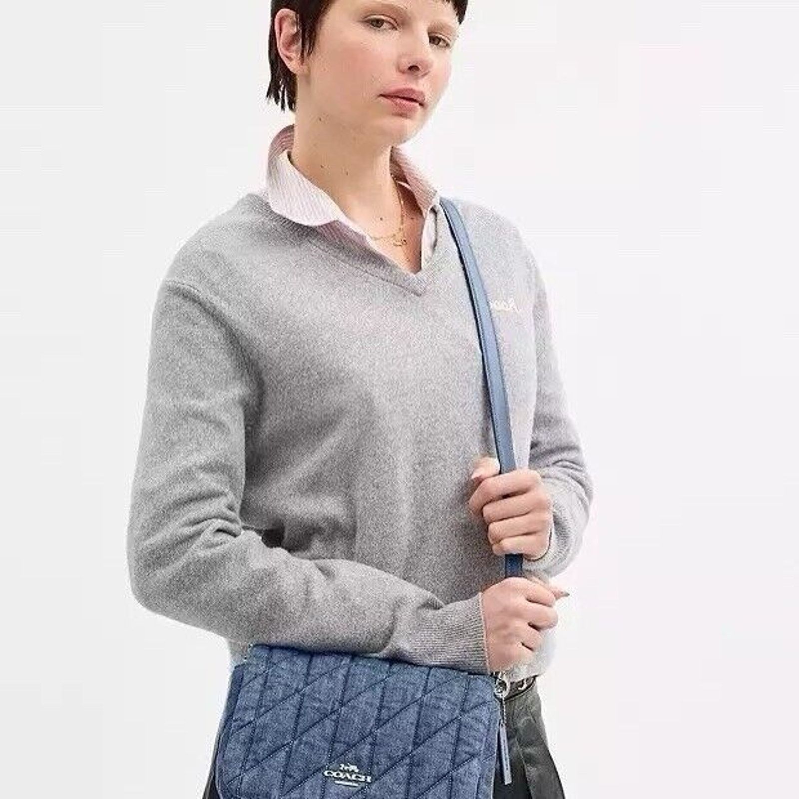 Coach NWT Coach Quinn Bag With Quilting CAK40 Silver /Indigo Size ONE SIZE - 5 Thumbnail
