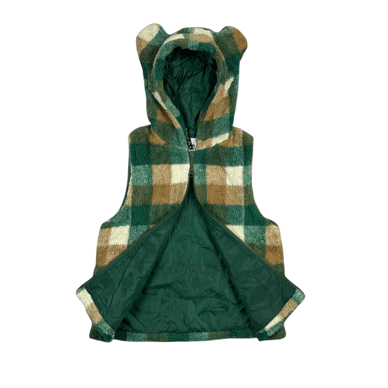 Ne-Net Né-net Bear Plaid Fleece Hoodie Vest Jacket Size US S / EU 44-46 / 1 - 2 Thumbnail