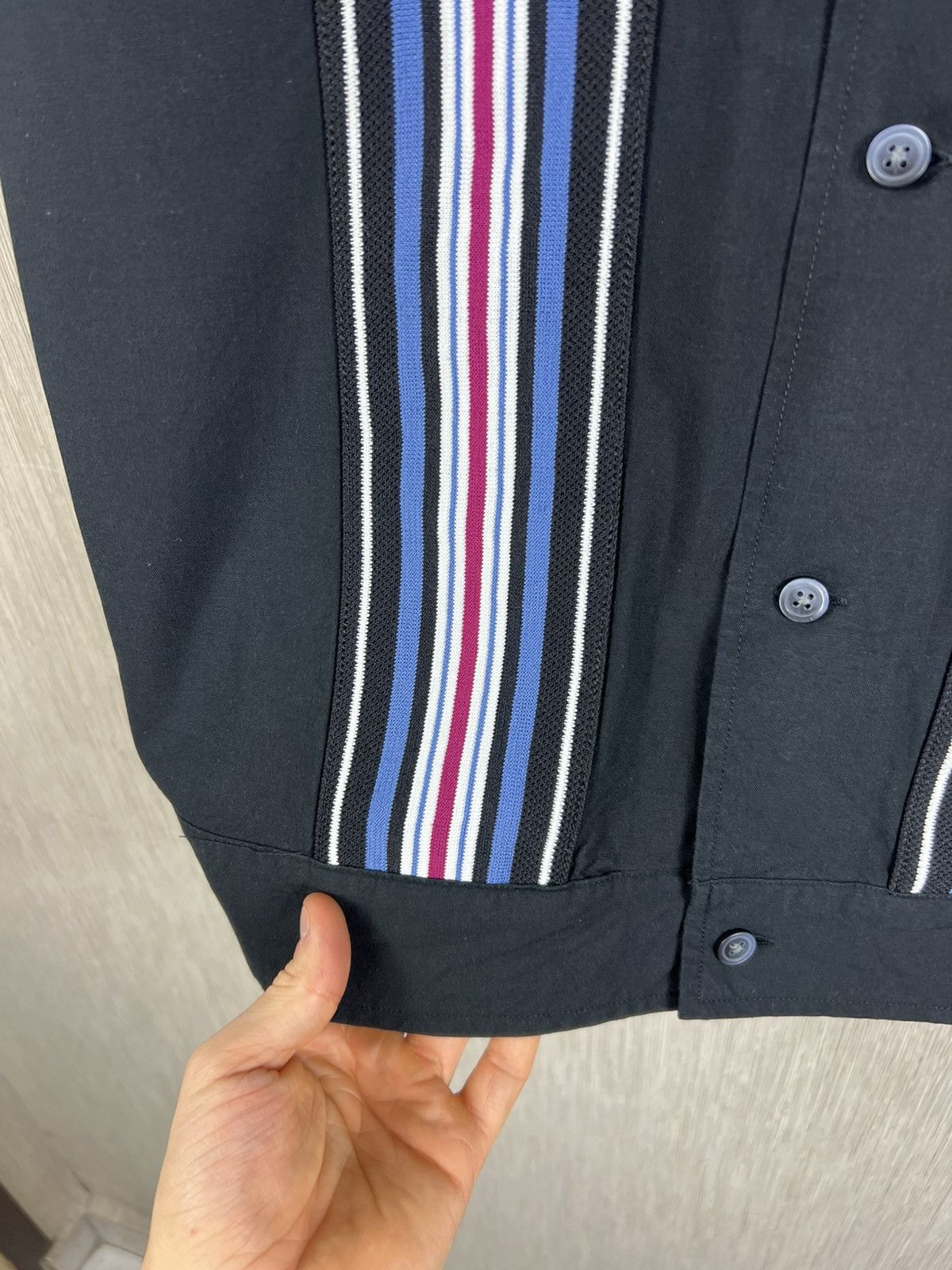 Stussy Stussy striped knit panel bowling shirt button up streetwear Size US S / EU 44-46 / 1 - 9 Thumbnail